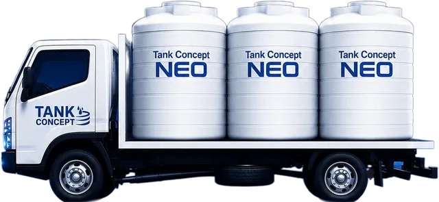Tank Concept delivery truck carrying three NEO tanks